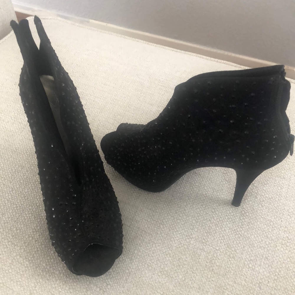 Black Studded Stiletto Booties